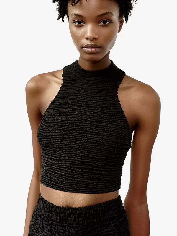 Textured Halter Top - Image 2